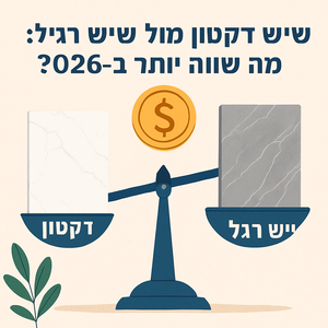 Illustrative image for a support article about 'שיש דקטון מול שיש רגיל: מה שווה יותר ב-2026?' in the general field.